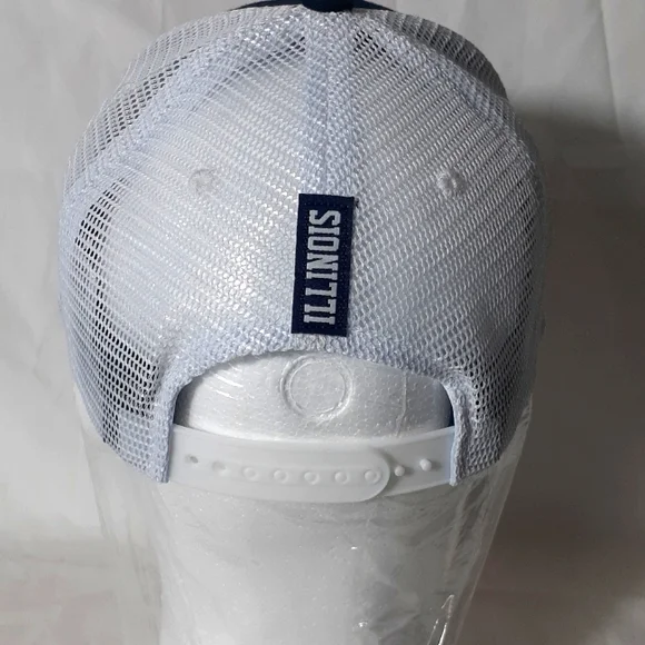 University Of Illinois Fighting Illini Cap Headgear Trucker Hat Navy/Orange - Picture 4 of 8